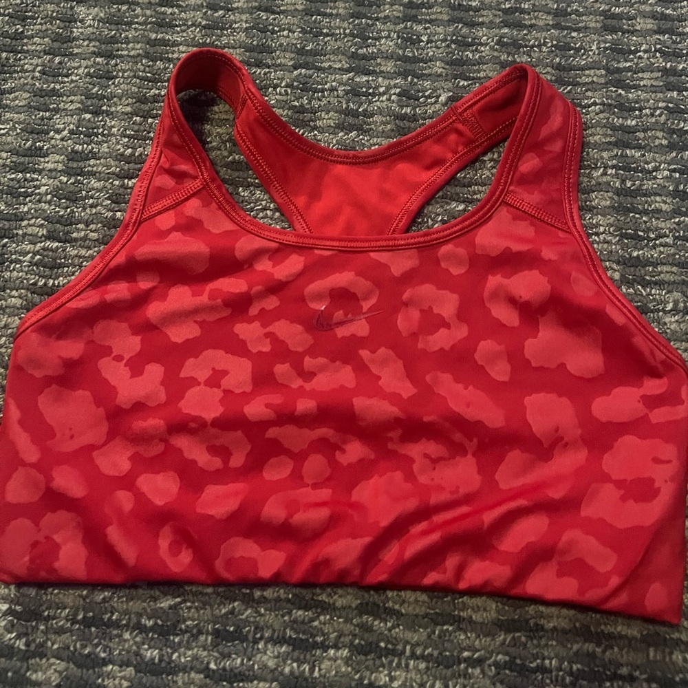 Red Nike Cheetah Print Sports Bra